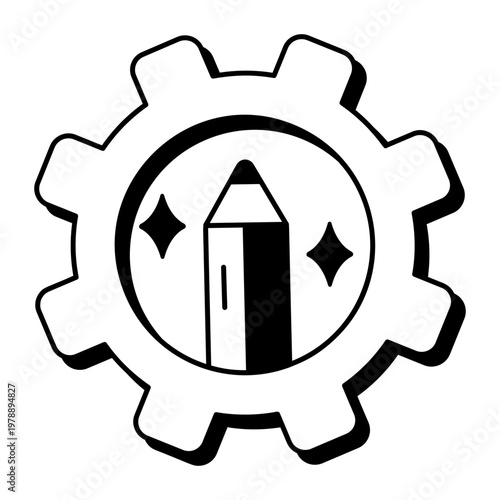 A glyph style icon showing writing skills development