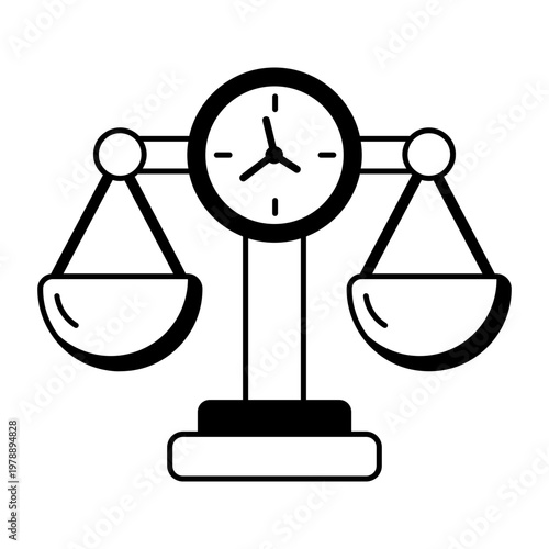 A glyph style icon showing time balance concept