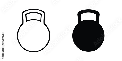 Kettlebell icon Outline Style. Vector Illustration in flat For Graphic Design