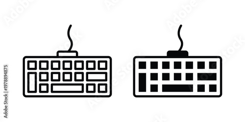 Keyboard icon Outline Style. Vector Illustration in flat For Graphic Design