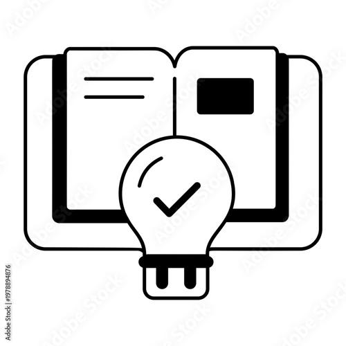 A glyph style icon representing skill development