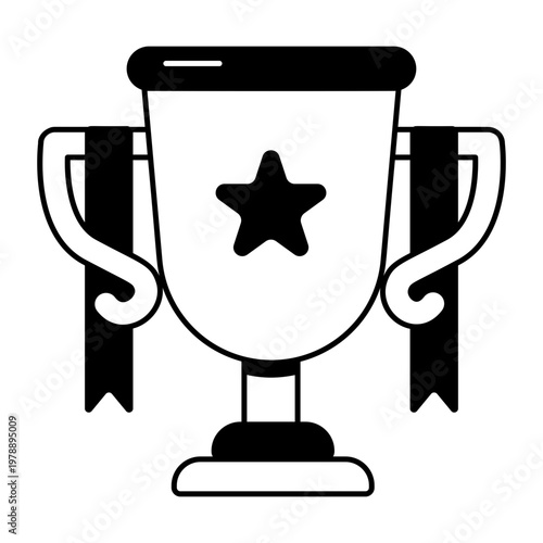 A glyph style icon representing a trophy