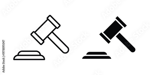 Law icon Outline Style. Vector Illustration in flat For Graphic Design