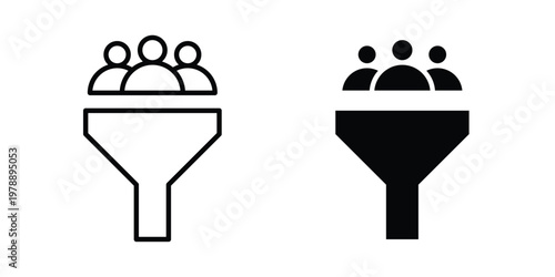 Lead conversion icon Outline Style. Vector Illustration in flat For Graphic Design