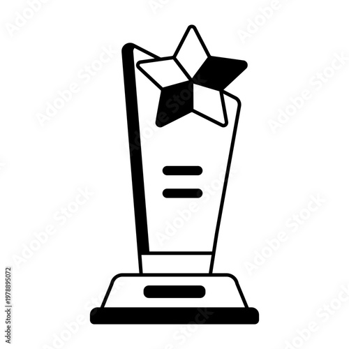 A glyph style icon representing winner award