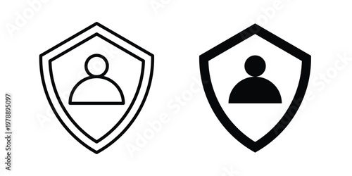 Life insurance icon Outline Style. Vector Illustration in flat For Graphic Design