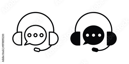 Live chat icon Outline Style. Vector Illustration in flat For Graphic Design