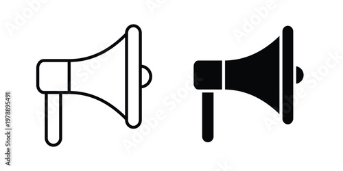 Loud Speaker icon Outline Style. Vector Illustration in flat For Graphic Design