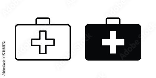 Medical kit icon Outline Style. Vector Illustration in flat For Graphic Design
