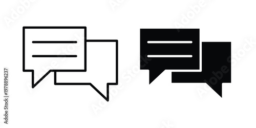 Message icon Outline Style. Vector Illustration in flat For Graphic Design