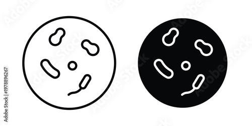 Microorganism icon Outline Style. Vector Illustration in flat For Graphic Design