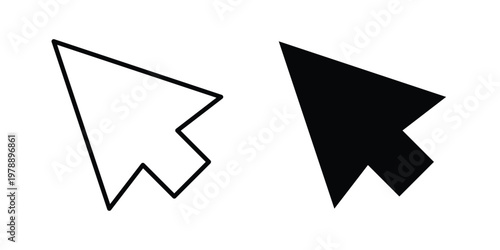 Mouse pointer icon Outline Style. Vector Illustration in flat For Graphic Design