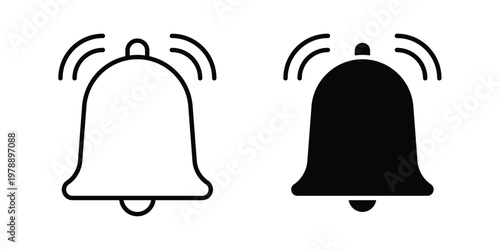 Notification icon Outline Style. Vector Illustration in flat For Graphic Design