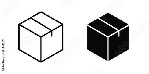 Package icon Outline Style. Vector Illustration in flat For Graphic Design