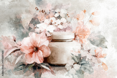 Elegant Floral Arrangement with Cream Jar