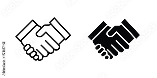 Partnership icon Outline Style. Vector Illustration in flat For Graphic Design