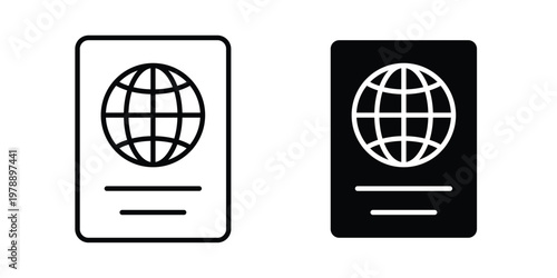 Passport icon Outline Style. Vector Illustration in flat For Graphic Design