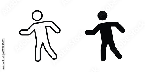 Pedestrian icon Outline Style. Vector Illustration in flat For Graphic Design