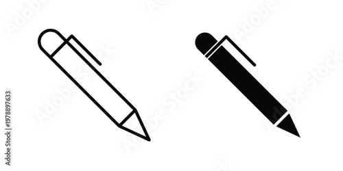 Pen icon Outline Style. Vector Illustration in flat For Graphic Design