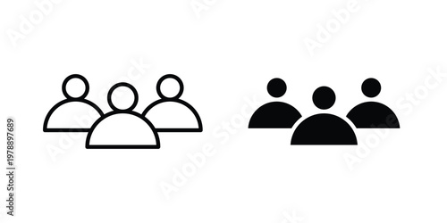 people icon Outline Style. Vector Illustration in flat For Graphic Design