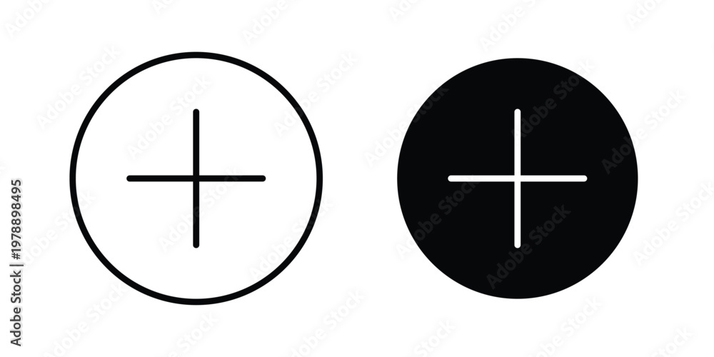 Obraz premium Plus icon Outline Style. Vector Illustration in flat For Graphic Design