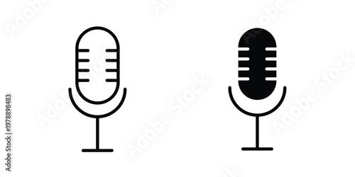 Podcast icon Outline Style. Vector Illustration in flat For Graphic Design