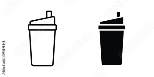Protein shake icon Outline Style. Vector Illustration in flat For Graphic Design