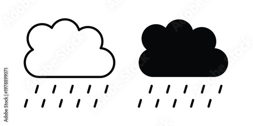 Rain icon Outline Style. Vector Illustration in flat For Graphic Design