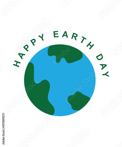 Happy earth day logo, Earth day typography logo, Happy Earth Day banner, poster, flyer,  vector illustration