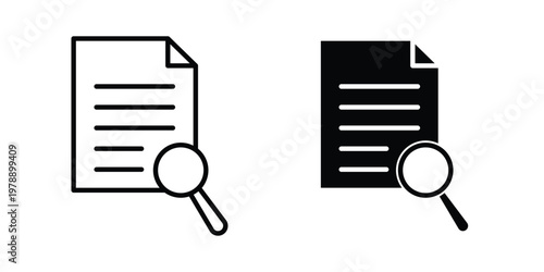 Research icon Outline Style. Vector Illustration in flat For Graphic Design