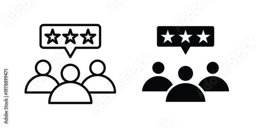 Review icon Outline Style. Vector Illustration in flat For Graphic Design