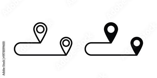 Roadmap icon Outline Style. Vector Illustration in flat For Graphic Design
