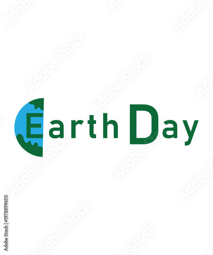 Happy earth day logo, Earth day typography logo, Happy Earth Day banner, poster, flyer,  vector illustration