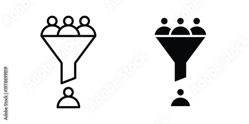 sales conversion icon Outline Style. Vector Illustration in flat For Graphic Design