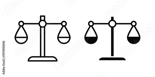 Scales icon Outline Style. Vector Illustration in flat For Graphic Design