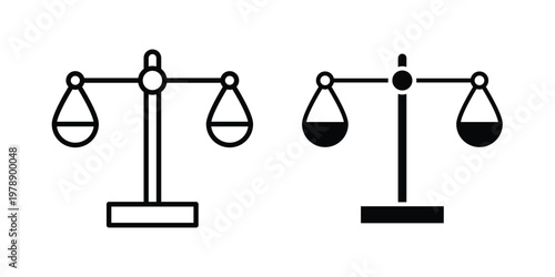 Scales of justice icon Outline Style. Vector Illustration in flat For Graphic Design