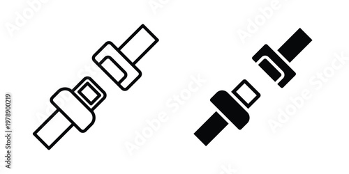 Seatbelt icon Outline Style. Vector Illustration in flat For Graphic Design