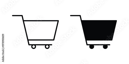 Shopping trolley icon Outline Style. Vector Illustration in flat For Graphic Design