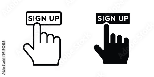 Sign up icon Outline Style. Vector Illustration in flat For Graphic Design