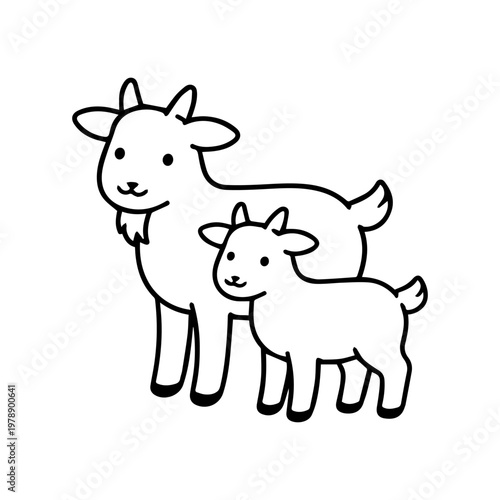 Goat and kid line icon
vector line icon on a white background