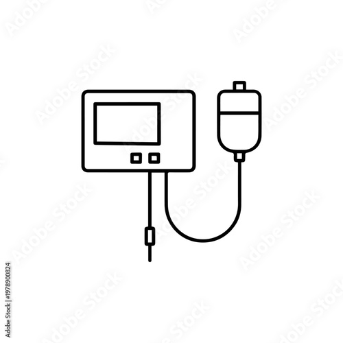 Infusion pump line icon
vector line icon on a white background