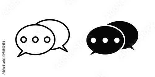 Speech bubble icon Outline Style. Vector Illustration in flat For Graphic Design