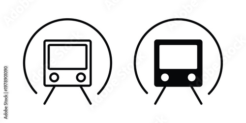 Subway icon Outline Style. Vector Illustration in flat For Graphic Design