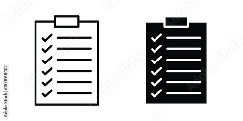 Task list icon Outline Style. Vector Illustration in flat For Graphic Design
