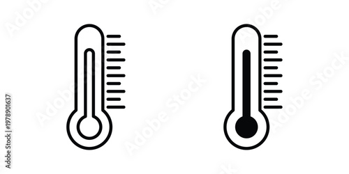 Thermometer icon Outline Style. Vector Illustration in flat For Graphic Design