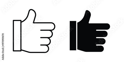 thumbs up icon Outline Style. Vector Illustration in flat For Graphic Design