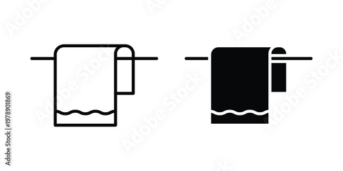 Towel icon Outline Style. Vector Illustration in flat For Graphic Design