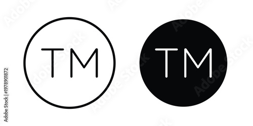 Trademark icon Outline Style. Vector Illustration in flat For Graphic Design
