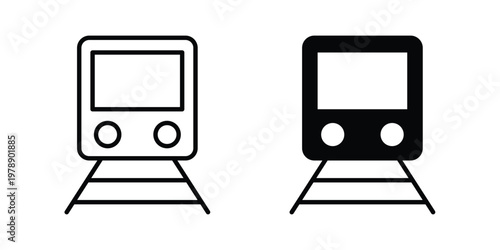 Train icon Outline Style. Vector Illustration in flat For Graphic Design