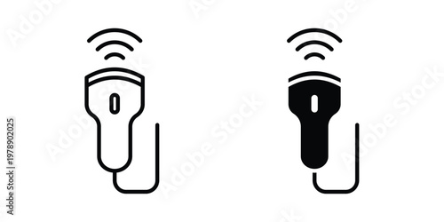 Ultrasound icon Outline Style. Vector Illustration in flat For Graphic Design